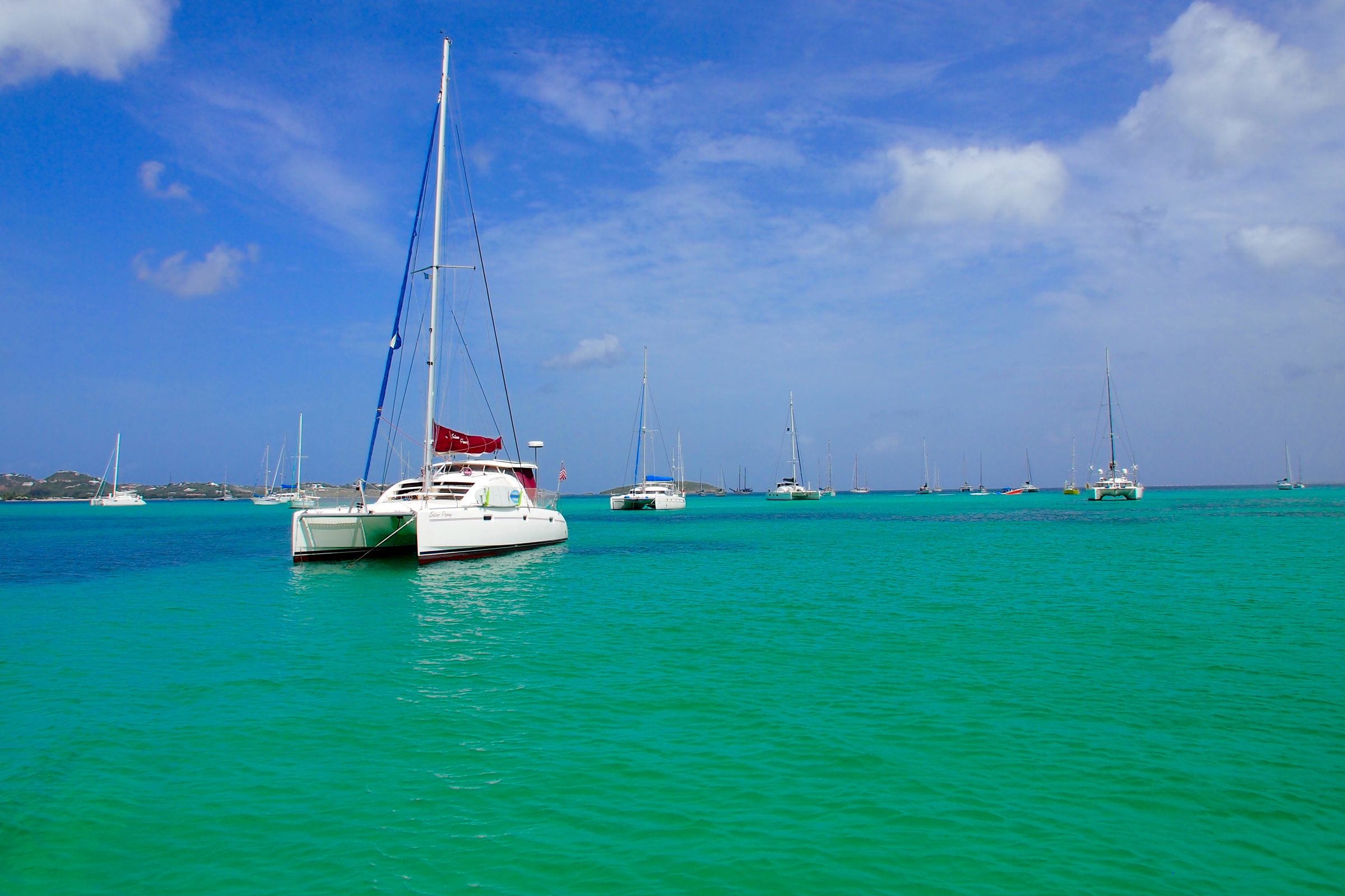 Parade of Sailboats in Marigot Bay, St. Martin | St. Martin